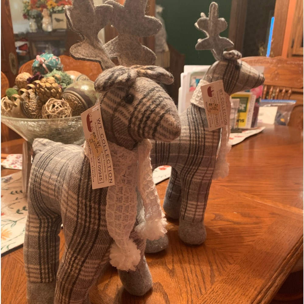 Flannel plush Reindeer Set of 2 🦌